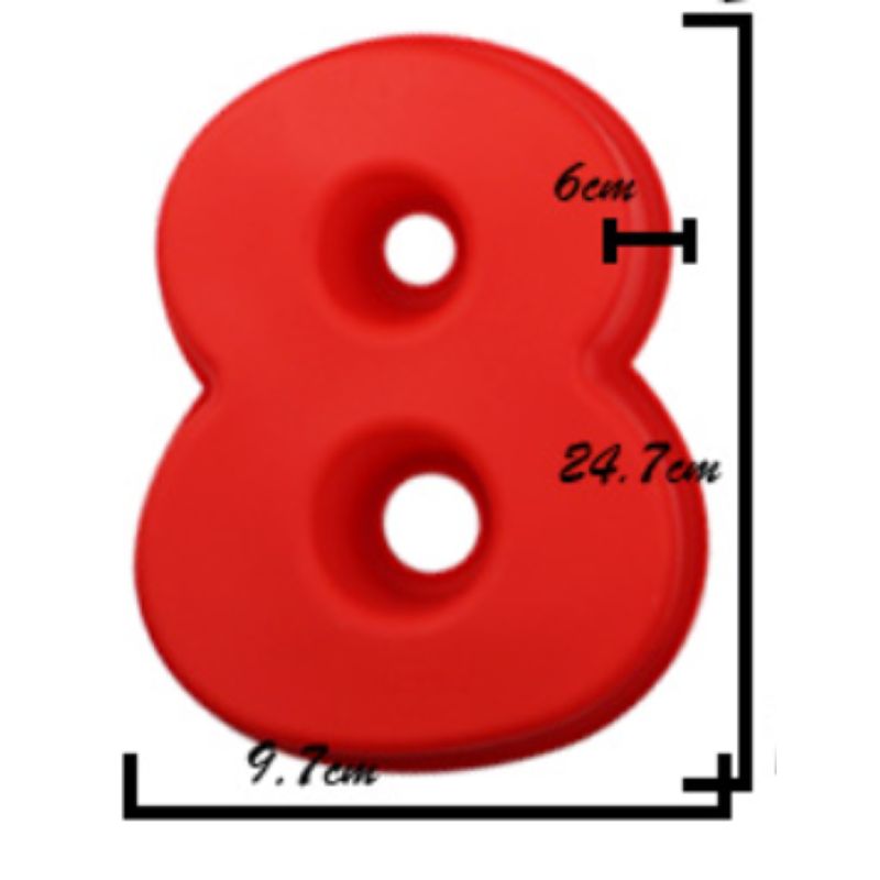 GENERICO - Molde De Silicona Grandes Número 8 +Regalo