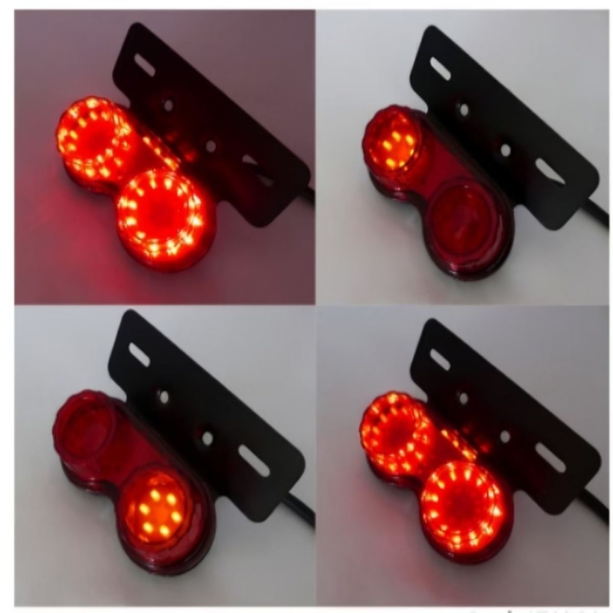 OEM - LUZ DE FRENO Y GIRO PARA MOTO CON SOPORTE REDONDO 12 VOLT