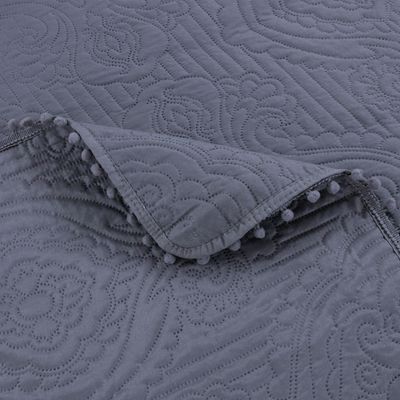 Imagen 2 del producto Cubrecama Quilt De Verano 2.5 Plazas Pompones - Gris - King
