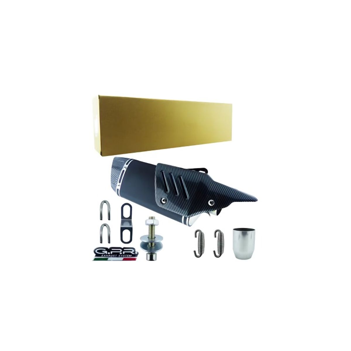 OEM - TRONADOR PARA MOTO GPR NEW CON PROTECCION Y BOCA CARBON