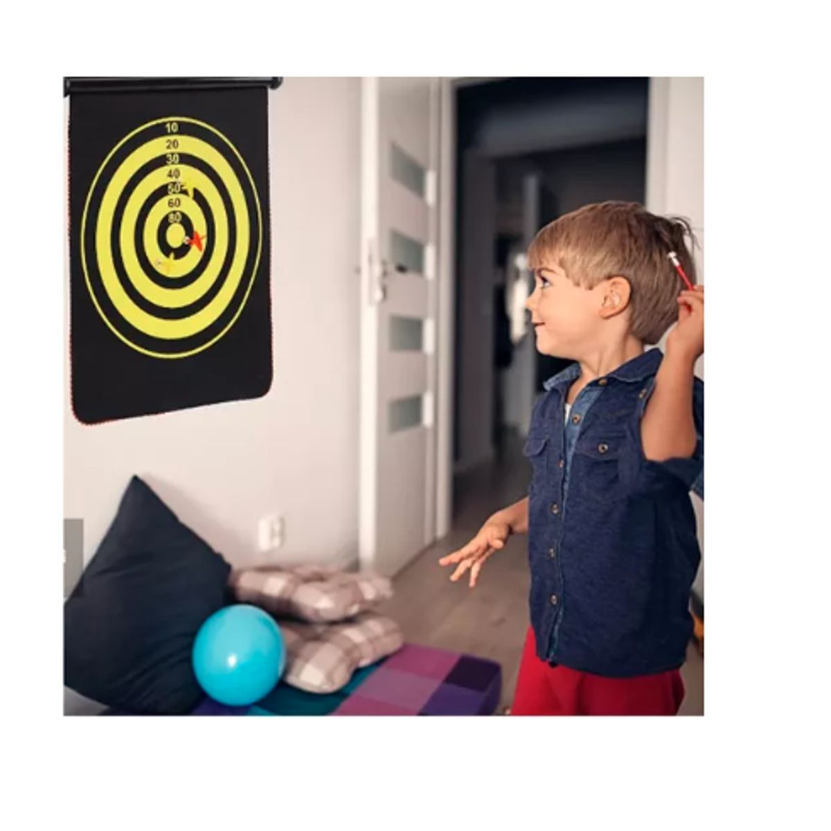 GENERICO - Tablero Dardos Magnético Doble Cara Adulto Niños 6 Dardo