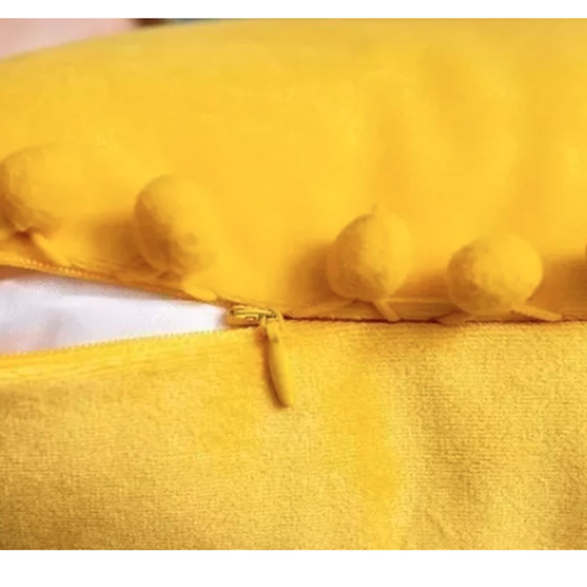 GENERICO - Pack 2 Fundas De Cojin Terciopelo Pompon 30x50