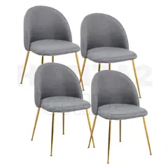 GENERICO - Pack 4 Silla de comedor Nordic Lino Gold - Gris
