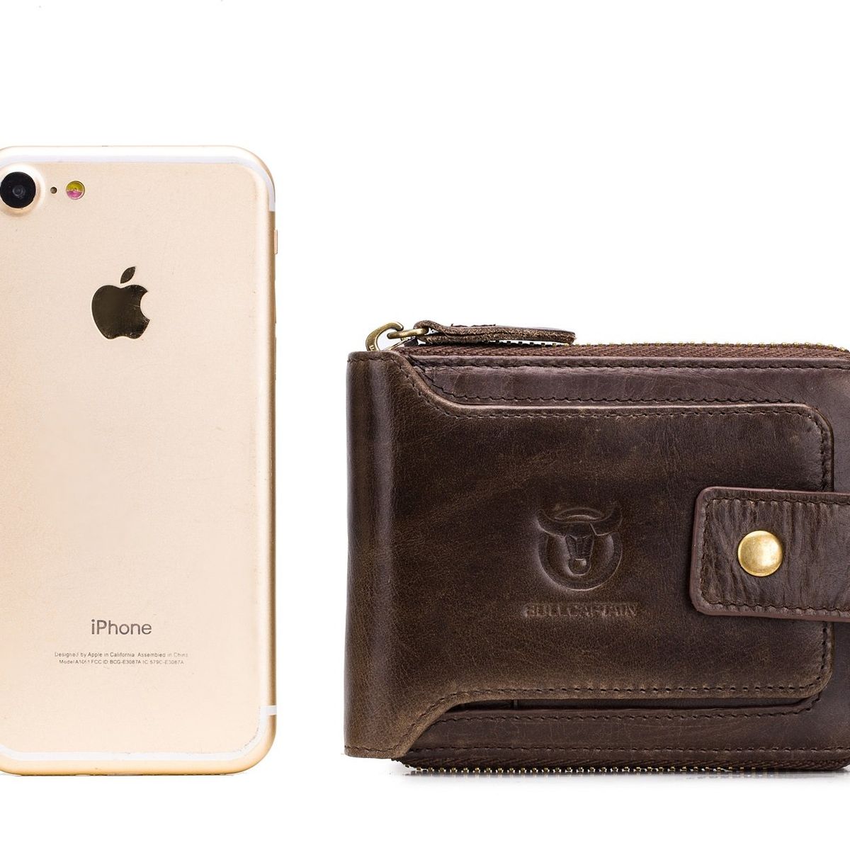 GENERICO - Billetera de cuero con bloqueo RFID Bullcaptain Modelo QB231