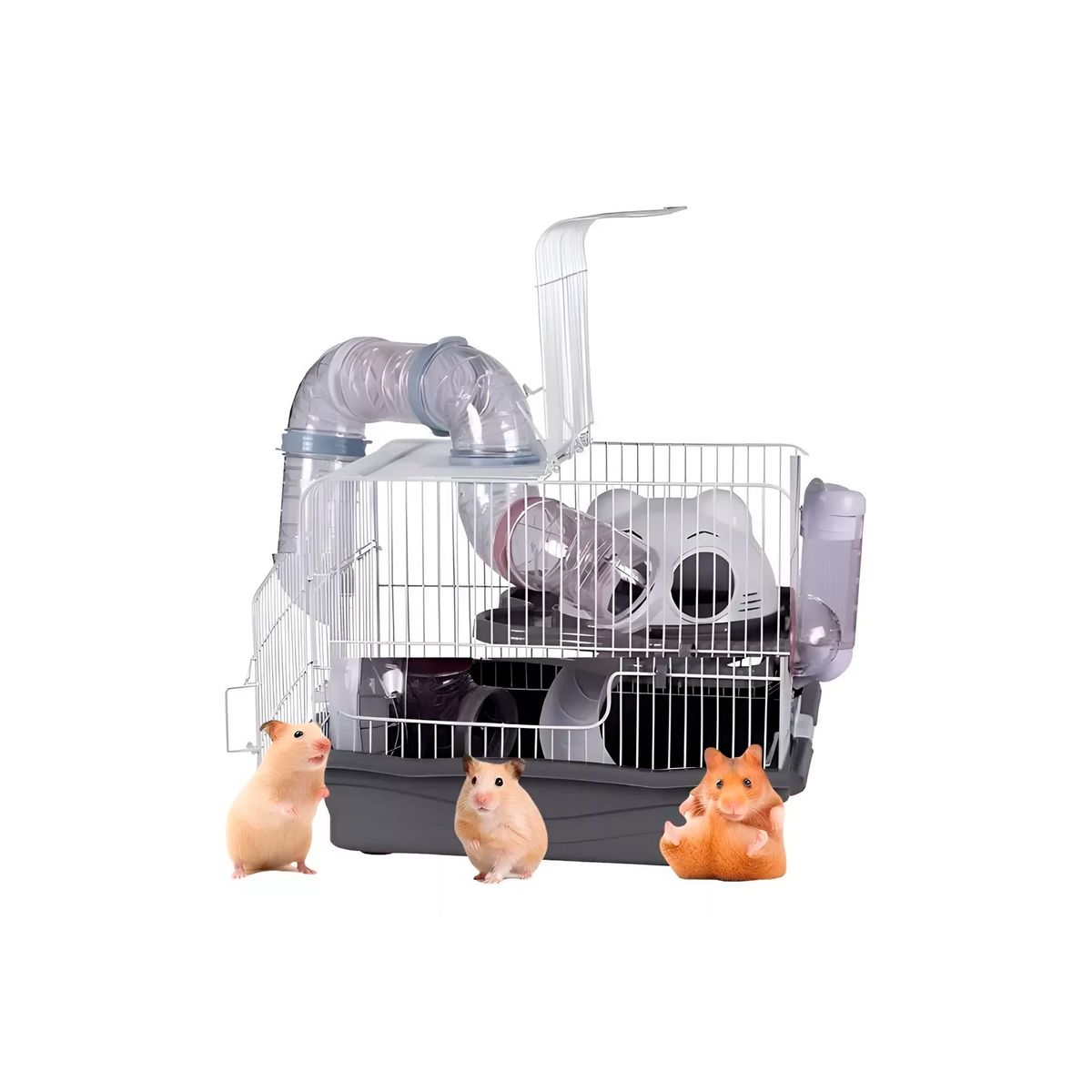 GENERICO - Jaula Hamster Casa 2 Pisos Jaula Armable Erizo Rueda Hamster