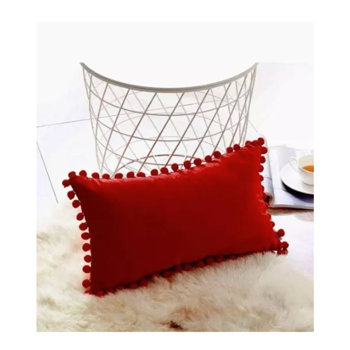 GENERICO - Pack 2 Fundas De Cojin Terciopelo Pompon 30x50