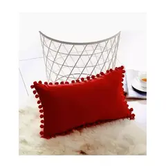 GENERICO - Pack 2 Fundas De Cojin Terciopelo Pompon 30x50