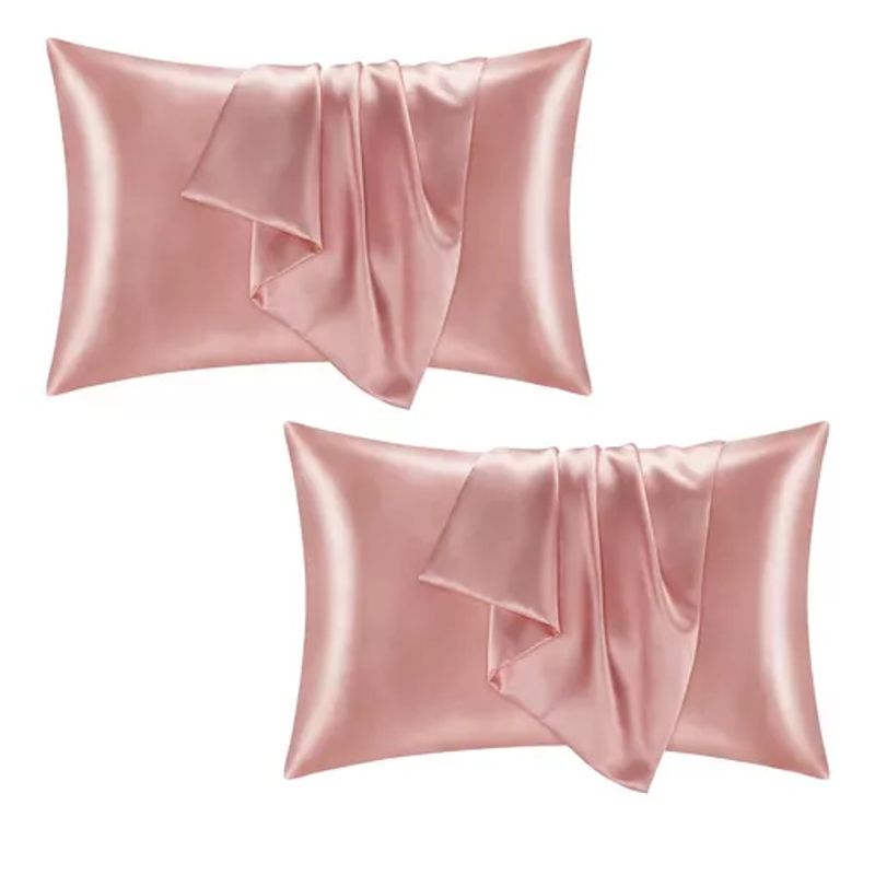 GENERICO - Funda De Almohada De Seda Hielo Satén Varios Colores 2 Pieza