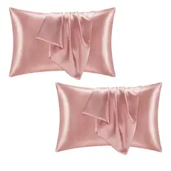 GENERICO - Funda De Almohada De Seda Hielo Satén Varios Colores 2 Pieza