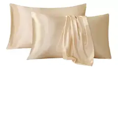 GENERICO - Funda De Almohada De Seda Hielo Satén Varios Colores 2 Pieza