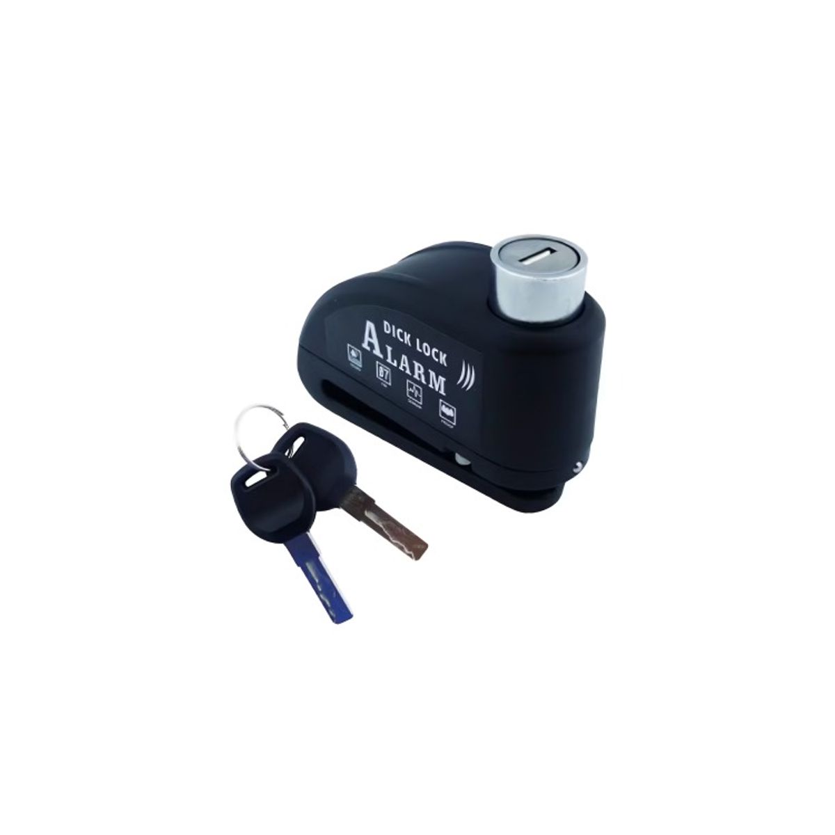 OEM - CANDADO PARA FRENO DISCO CON ALARMA NEGRO CON 2 LLAVE