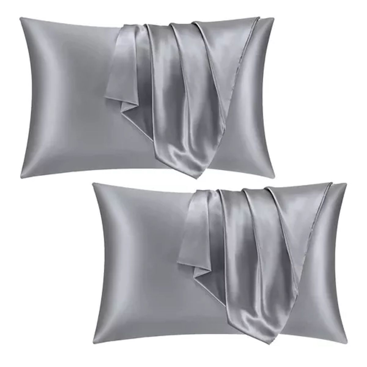 GENERICO - Funda De Almohada De Seda Hielo Satén Varios Colores 2 Pieza