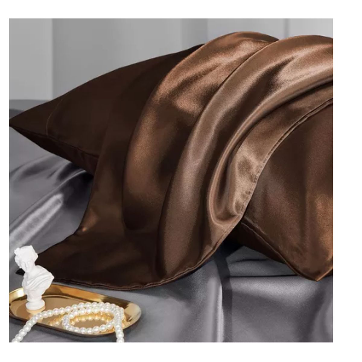 GENERICO - Funda De Almohada De Seda Hielo Satén Varios Colores 2 Pieza
