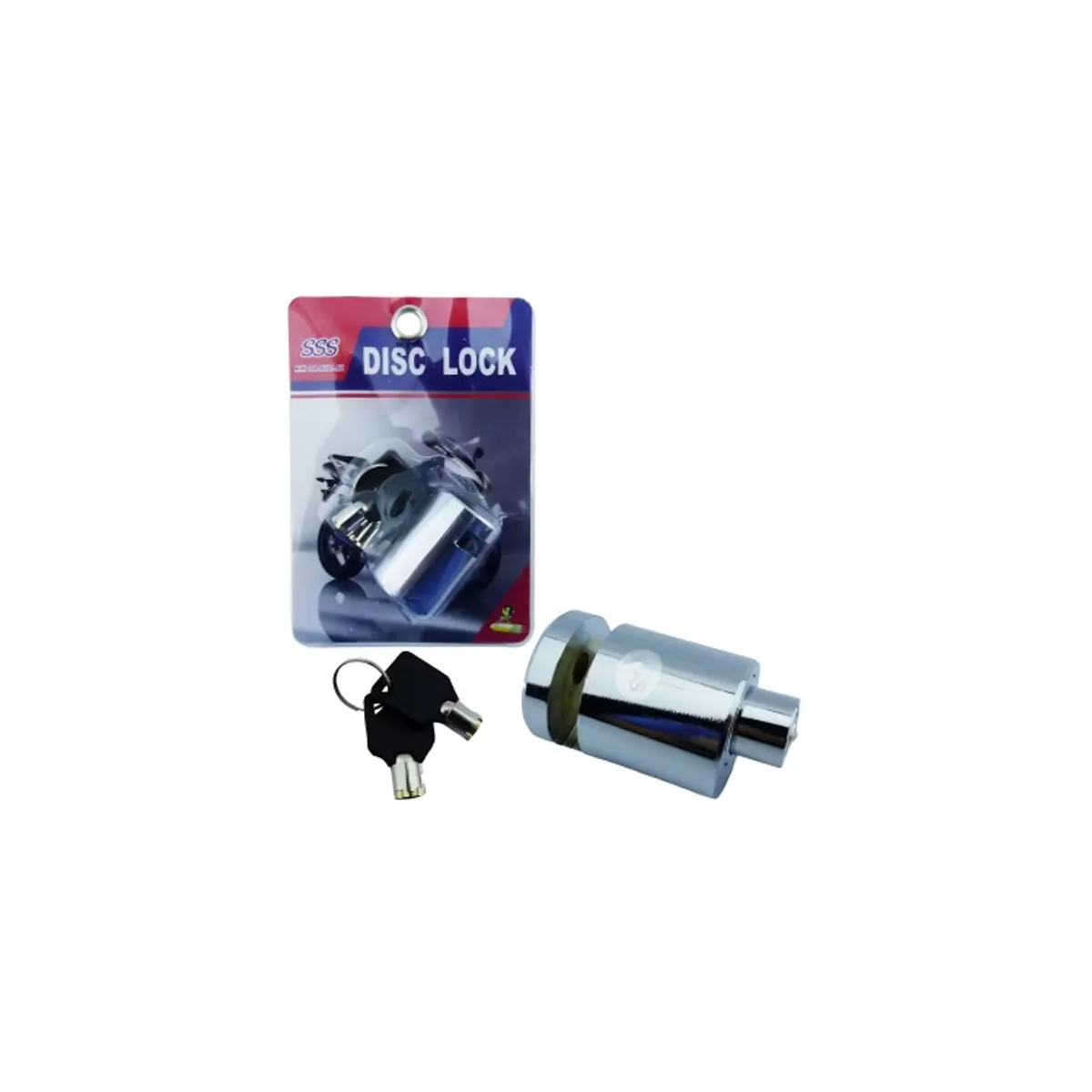 OEM - CANDADO PARA FRENO DISCO MINI REDONDO CROMADO CON 2 LLAVES