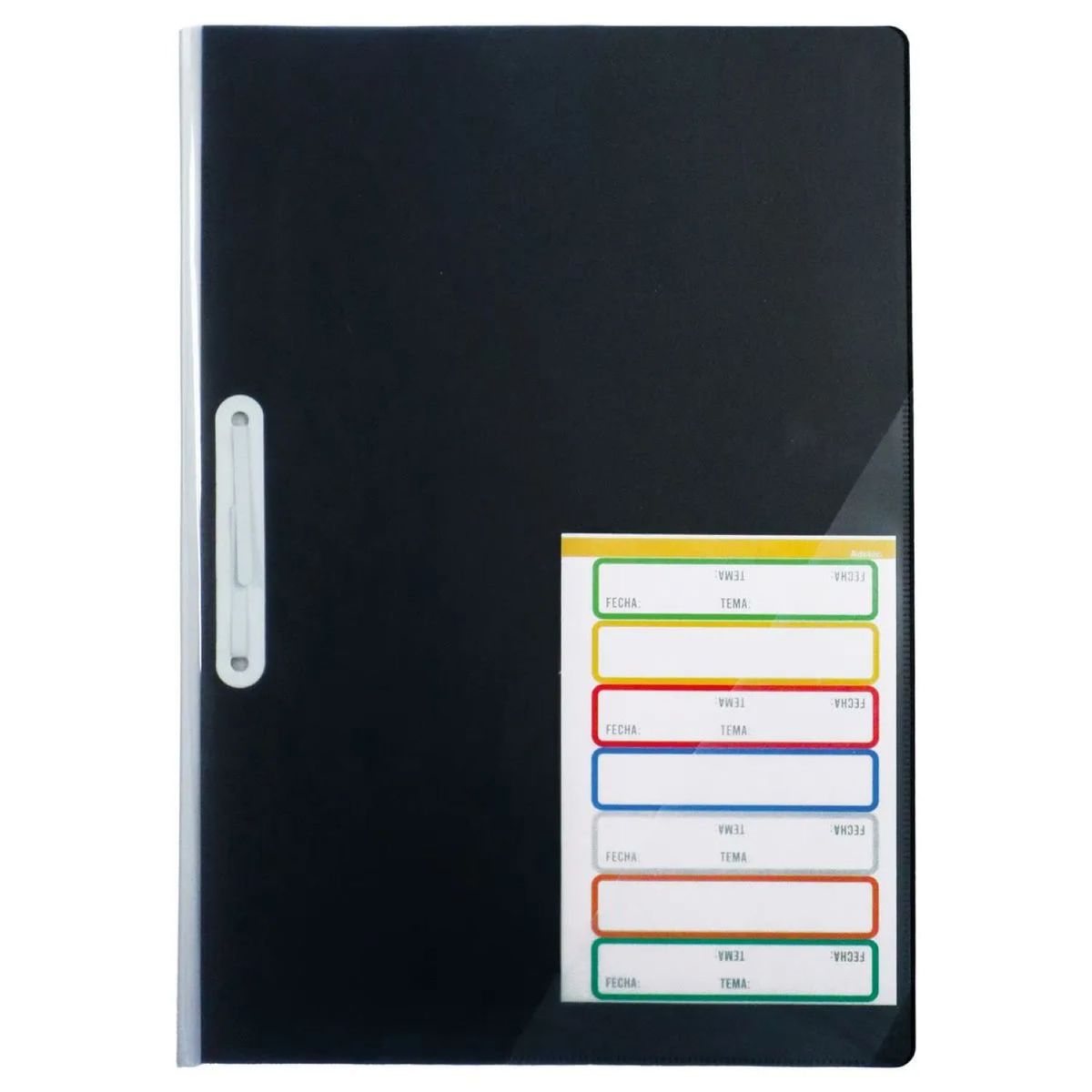 ADETEC - Carpeta Acoclip Oficio Tipo Fast Con Bolsillo Y 21 Stickers