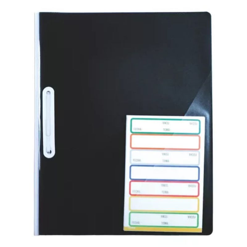 ADETEC - Carpeta Acoclip Oficio Tipo Fast Con Bolsillo Y 21 Stickers