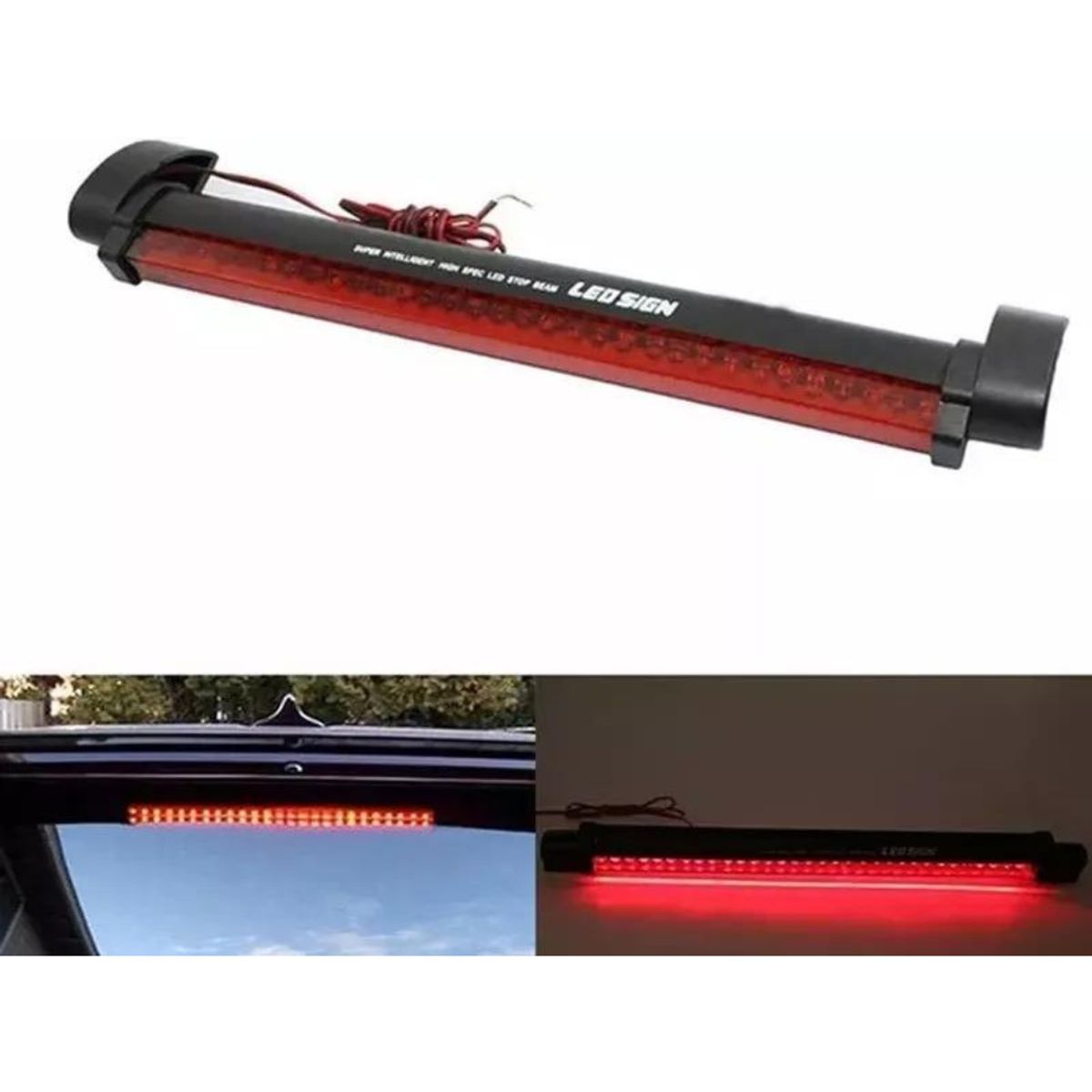 GENERICO - Tercera Luz Freno Universal Adhesivo 48 Led Auto 12 Voltios