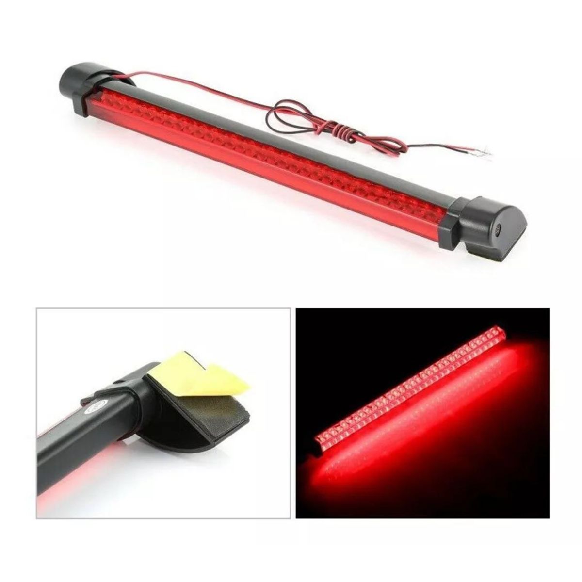 GENERICO - Tercera Luz Freno Universal Adhesivo 32 Led Auto 12 Voltios