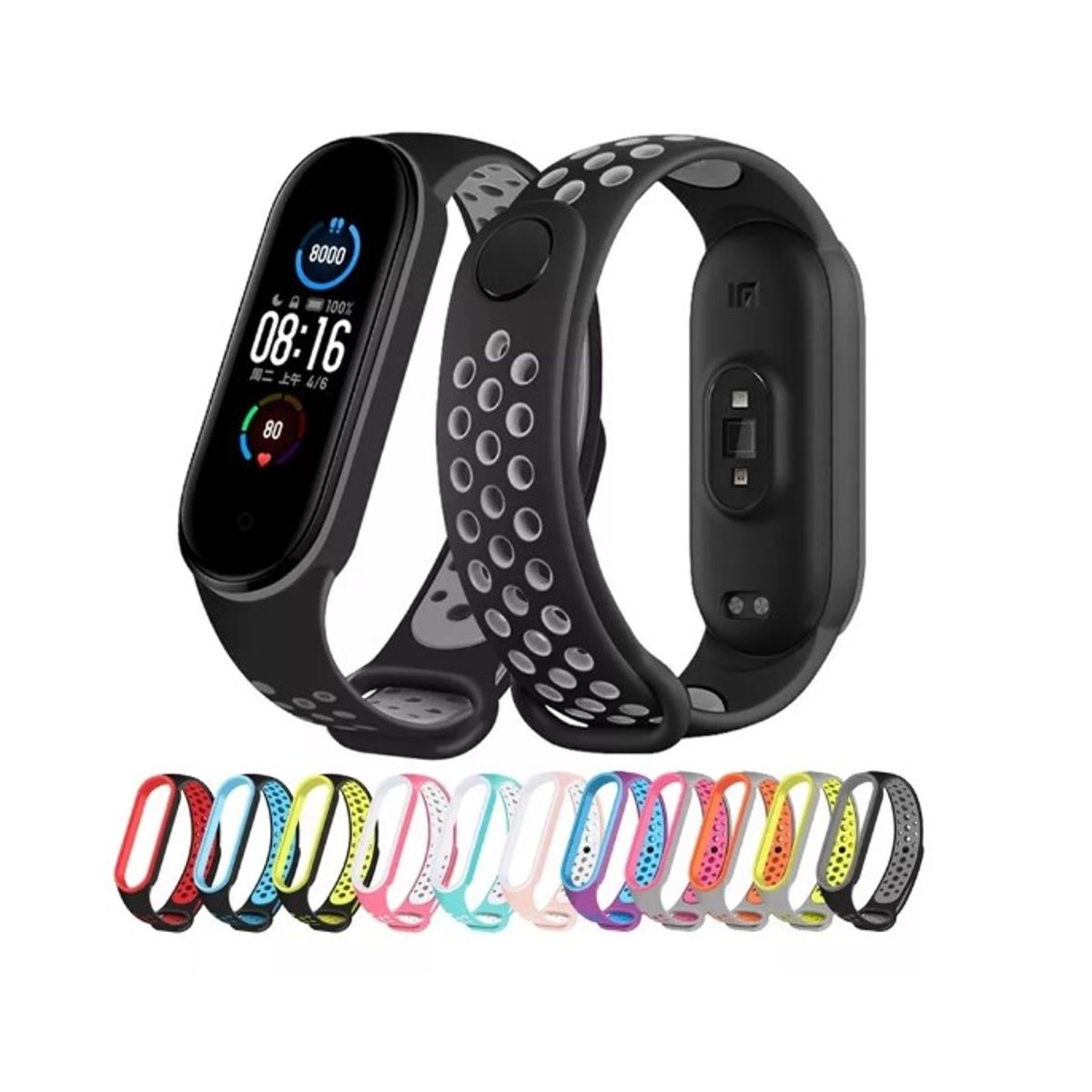GENERICO - Correas Deportivas Compatible Con Mi Band 56 Negro