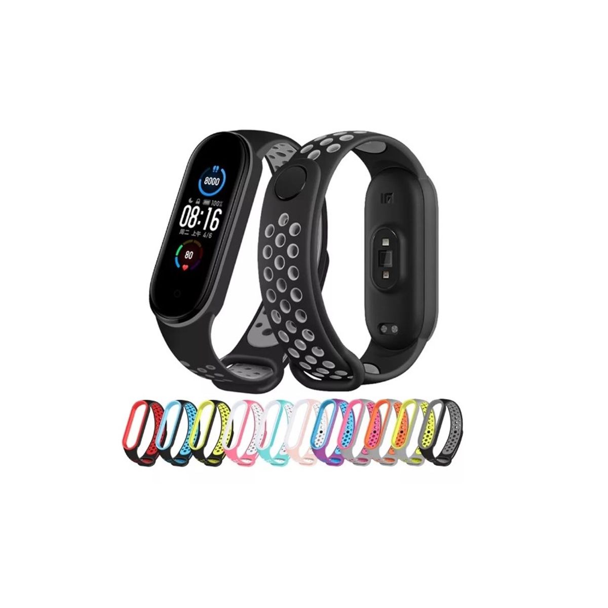 GENERICO - Correas Deportivas Compatible Con Mi Band 56 Negro