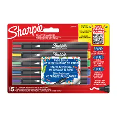 SHARPIE - 5 Marcadores Acrilicos Punta Bala Colores Surtidos