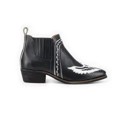 VANESSA GIL - BOTIN DE CUERO MILENA NEGRO