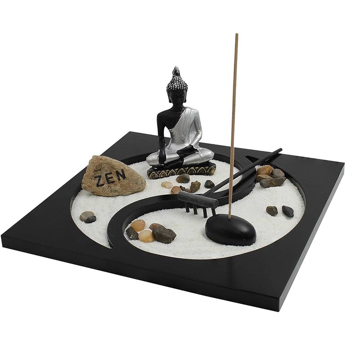 GENERICO - Buda Con Porta Incienso Decorativo Zen