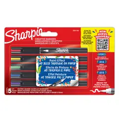 SHARPIE - 5 Marcadores Acrilicos Punta Pincel Color Surtido