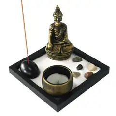 GENERICO - Buda Con Porta Incienso Decorativo Con Porta Vela