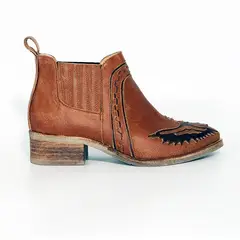 VANESSA GIL - BOTIN DE CUERO MILENA CAMEL