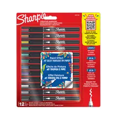 SHARPIE - 12 Marcadores Acrilicos Punta Pincel Color Surtido