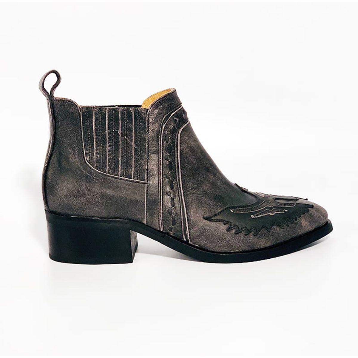 VANESSA GIL - BOTIN DE CUERO MILENA GRAFITO