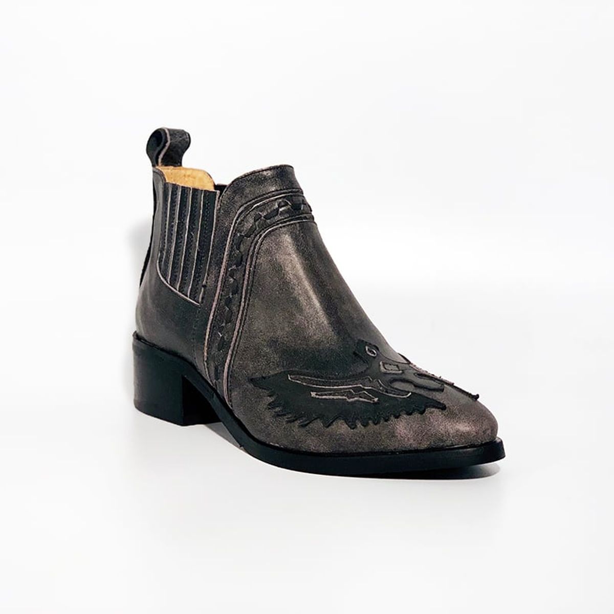 VANESSA GIL - BOTIN DE CUERO MILENA GRAFITO