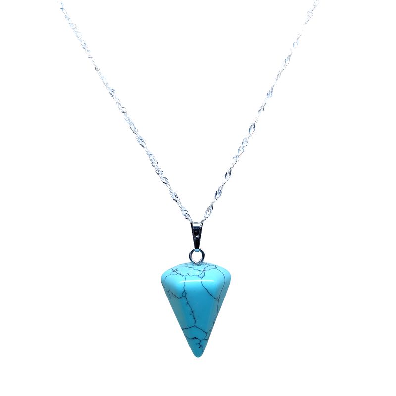 GENERICO - Collar Péndulo Turquesa con Cadena de Plata