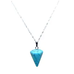 GENERICO - Collar Péndulo Turquesa con Cadena de Plata
