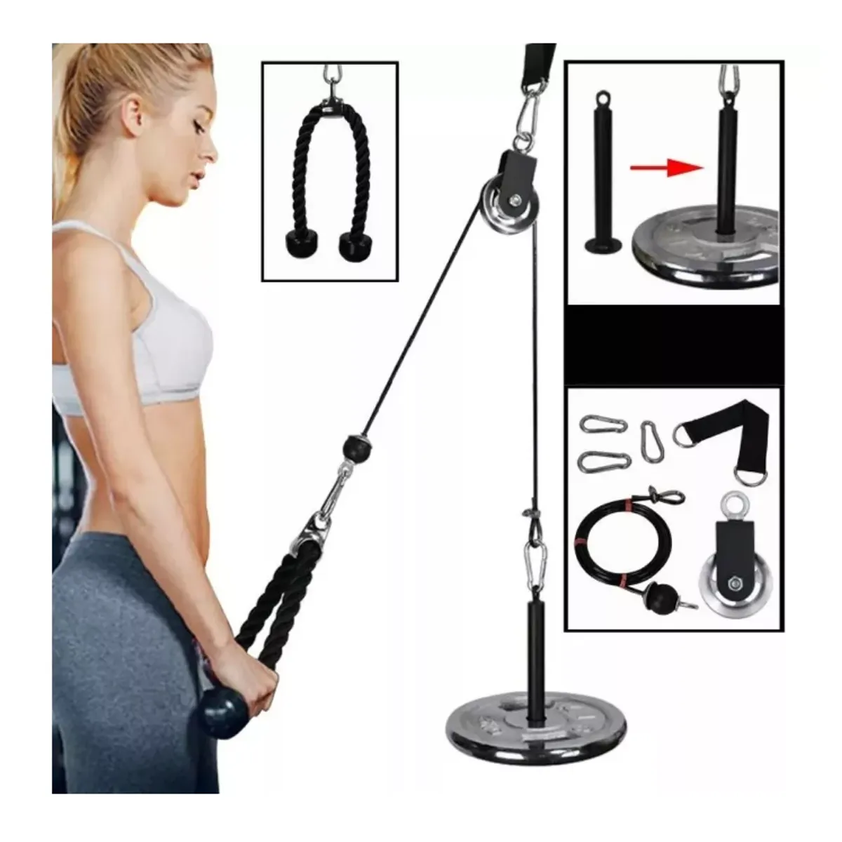 GENERICO - Home Triceps Pulley Set Tricep Rope Accessories