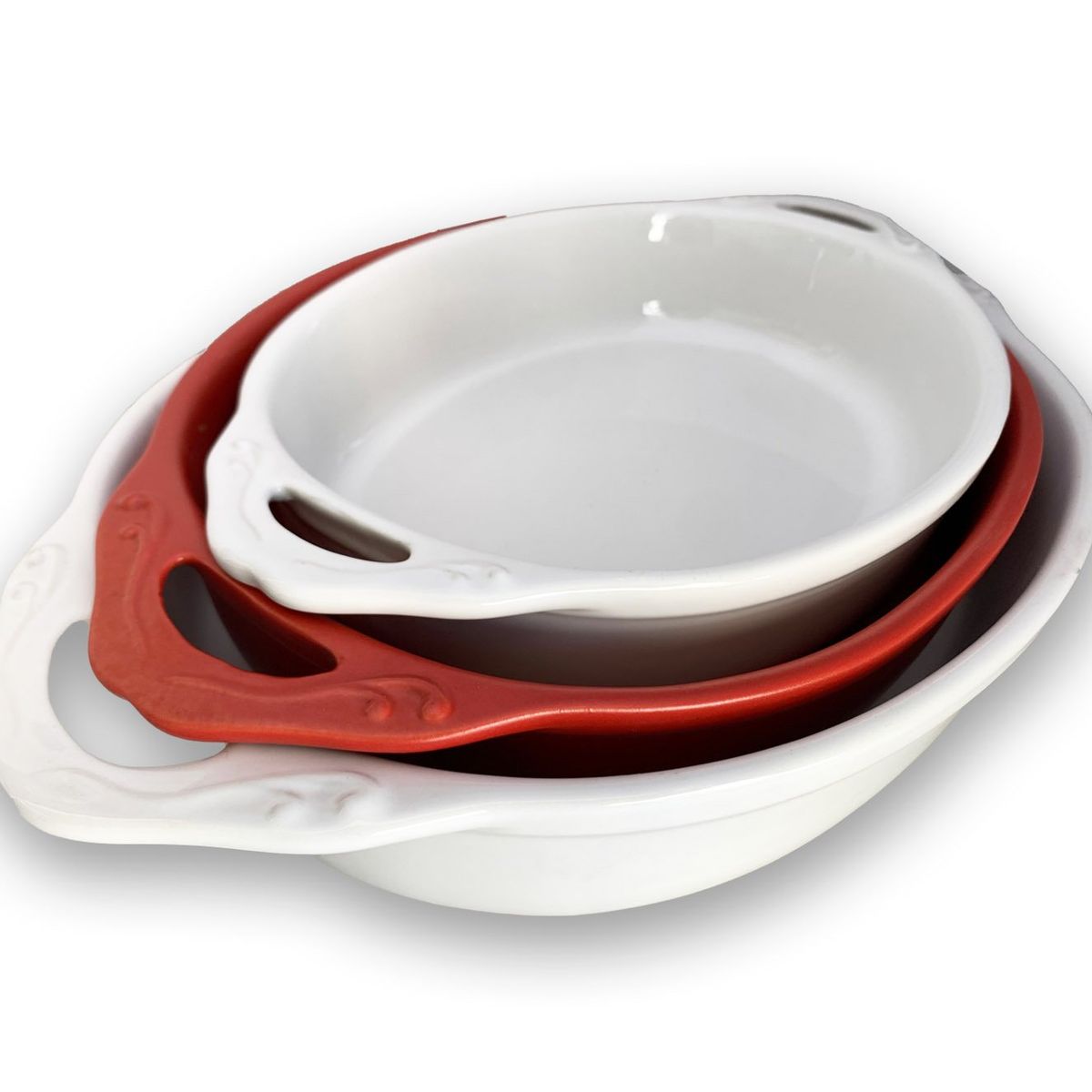 GENERICO - Set 3 fuentes de cerámica tipo GRES ATK-028