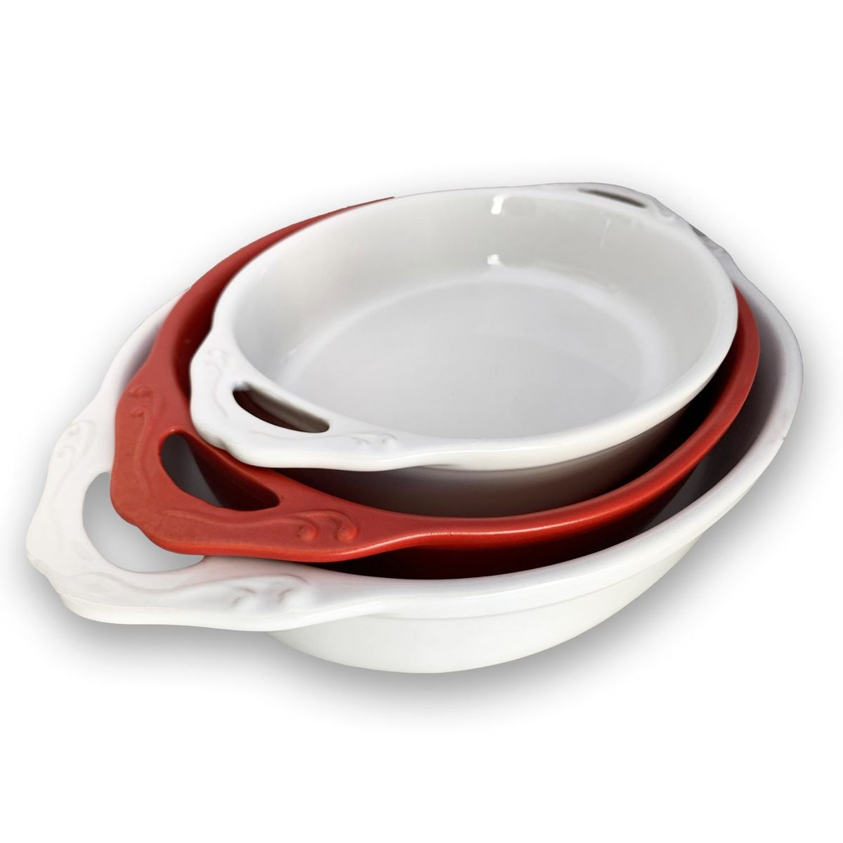 GENERICO - Set 3 fuentes de cerámica tipo GRES ATK-028