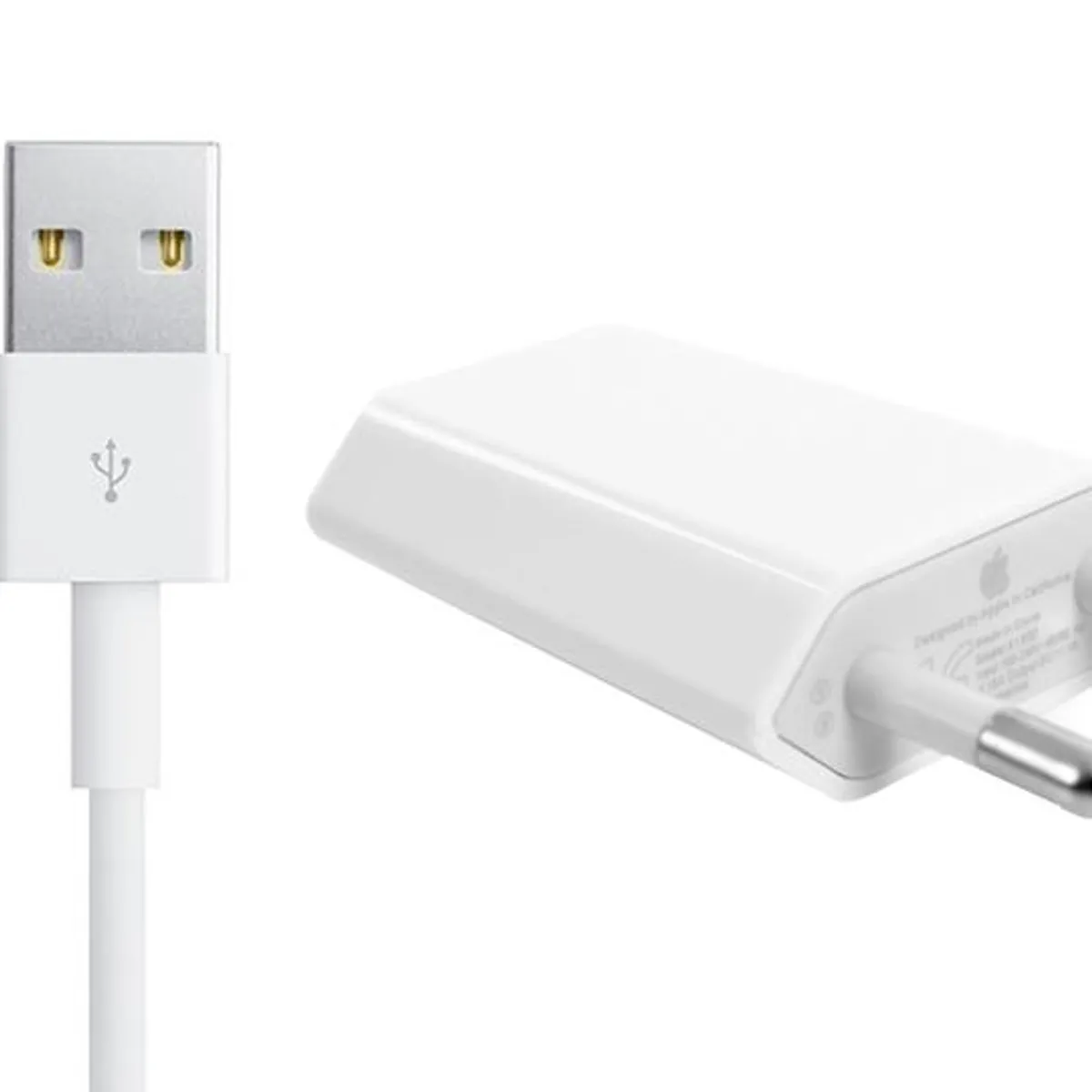 APPLE - Cargador Adaptador Original Apple 5w iPhone + Cable USB Lightning 1mt