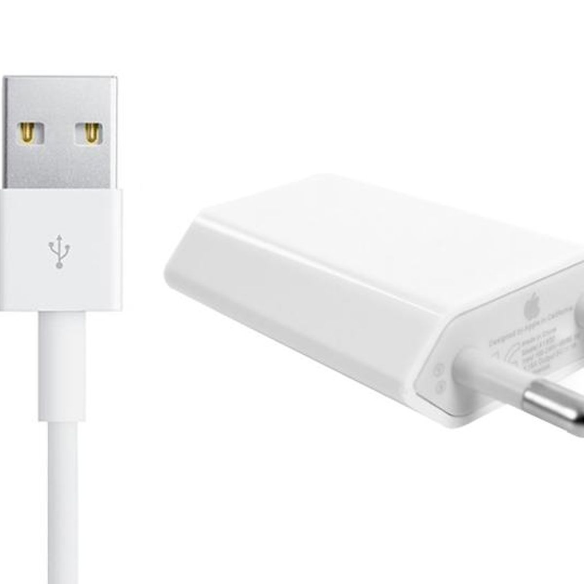 APPLE - Cargador Adaptador Original Apple 5w iPhone + Cable USB Lightning 2mt