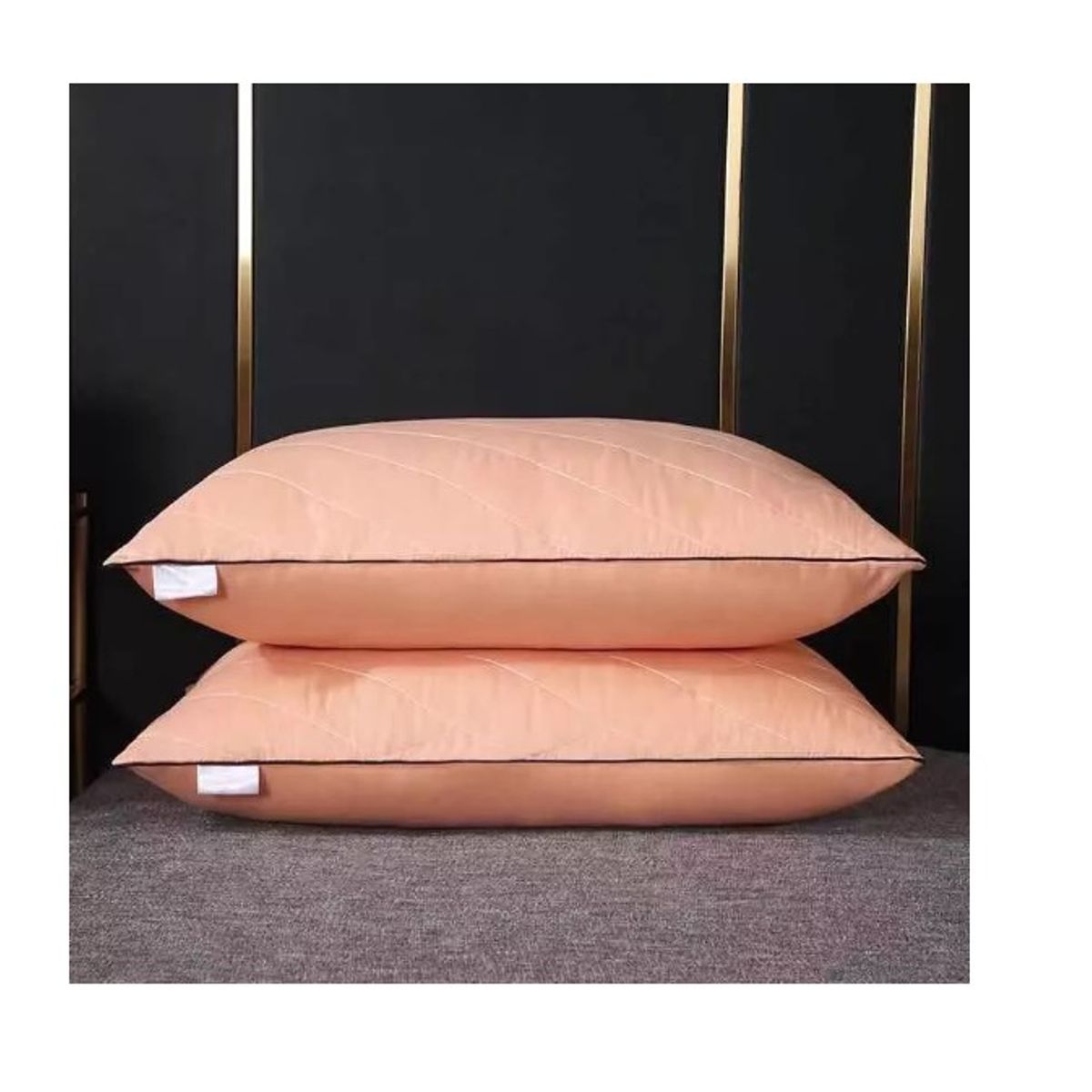 GENERICO - Pack De 2 Almohadas Brodado Color Palo de Rosa