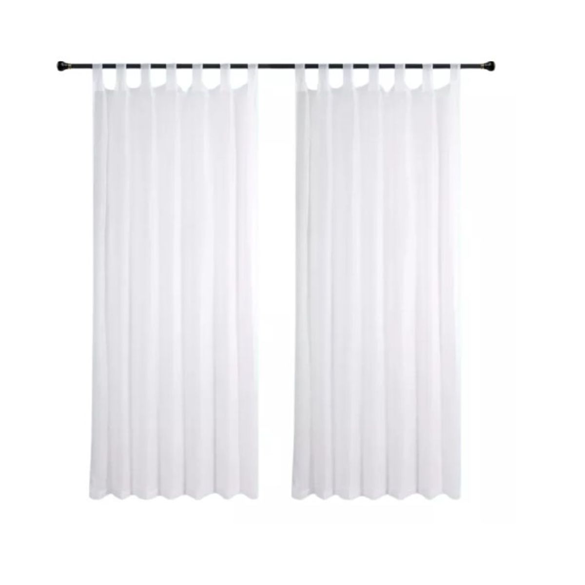 GENERICO - Cortina Velo Liso Con Presilla 140x220 Cm 2 Paño - Blanco