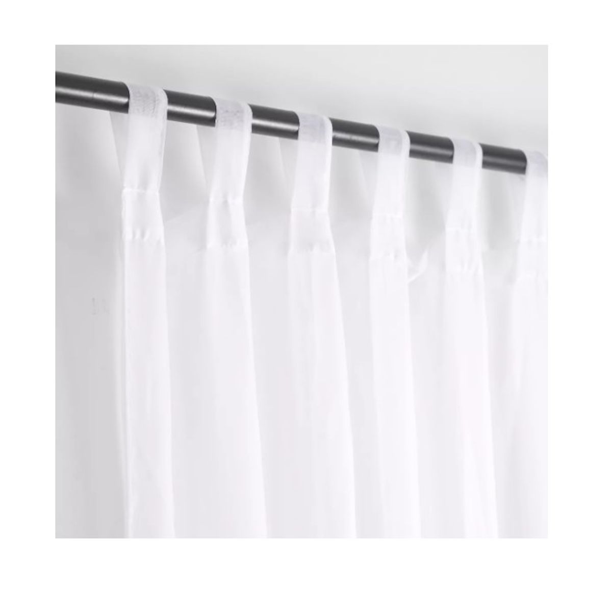 GENERICO - Cortina Velo Liso Con Presilla 140x220 Cm 2 Paño - Blanco