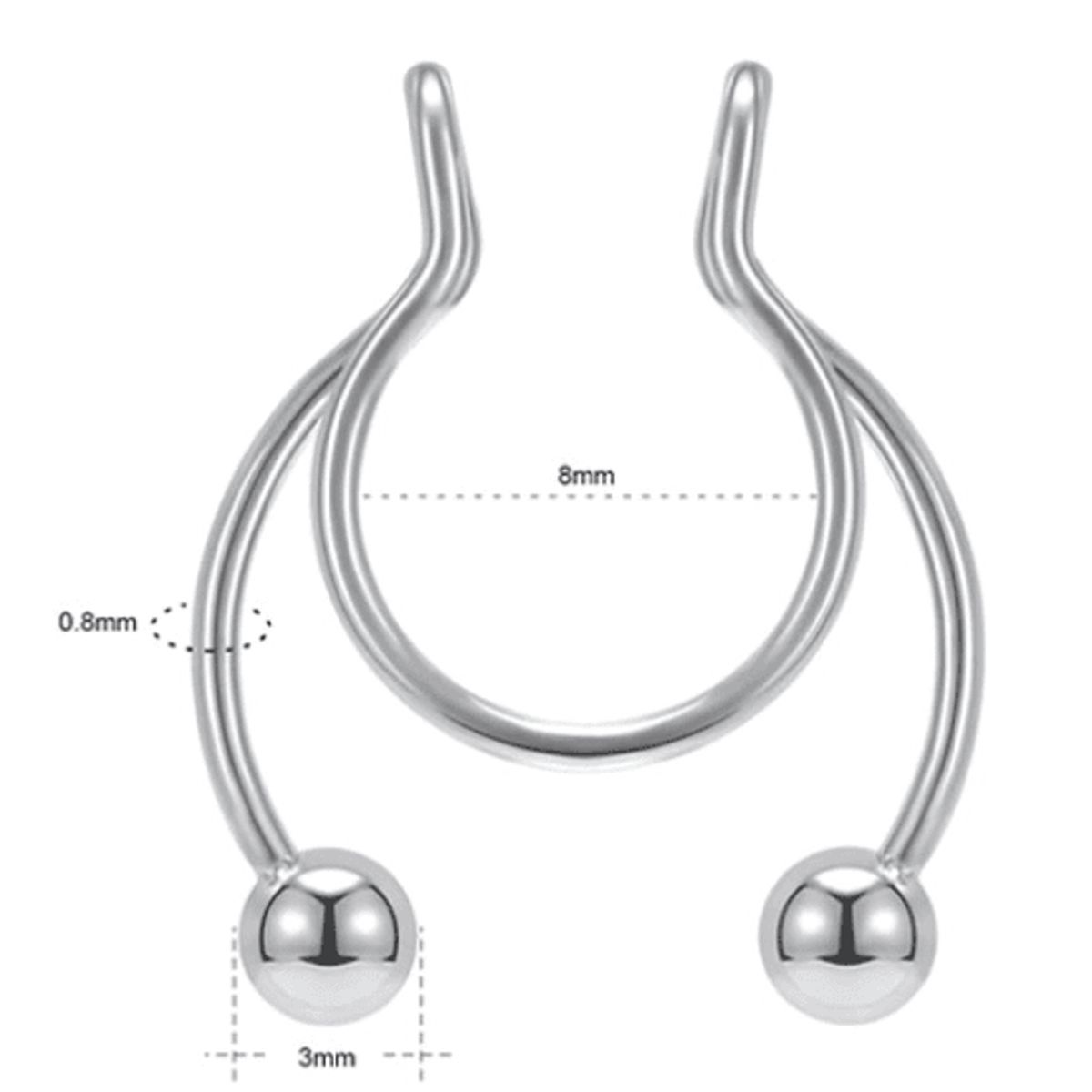 ELBAULDEJUMA - Piercing acero sin hoyos decorado sin perforación