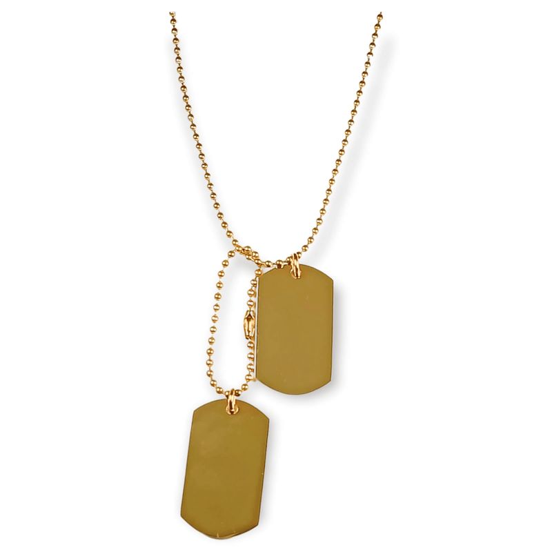 ELBAULDEJUMA - Cadena placa acero cupimatch militar dorada