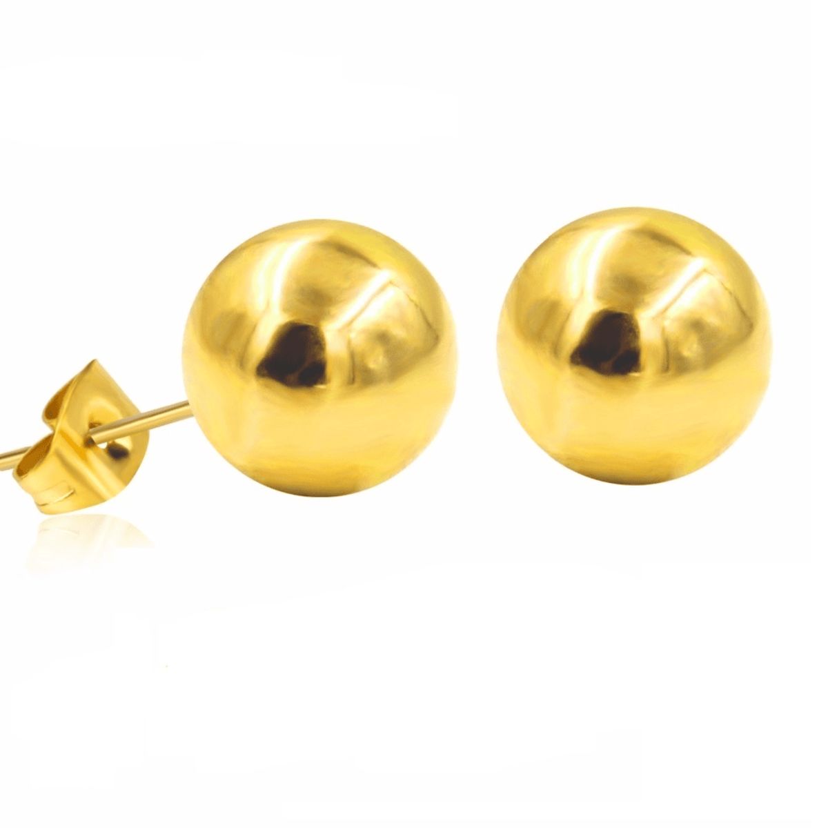 ELBAULDEJUMA - Aros esfera hipoalergénicos 7mm chapados en oro 18kl