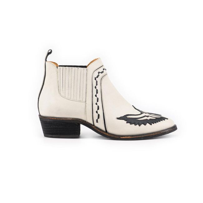 VANESSA GIL - BOTIN DE CUERO MILENA CREMA