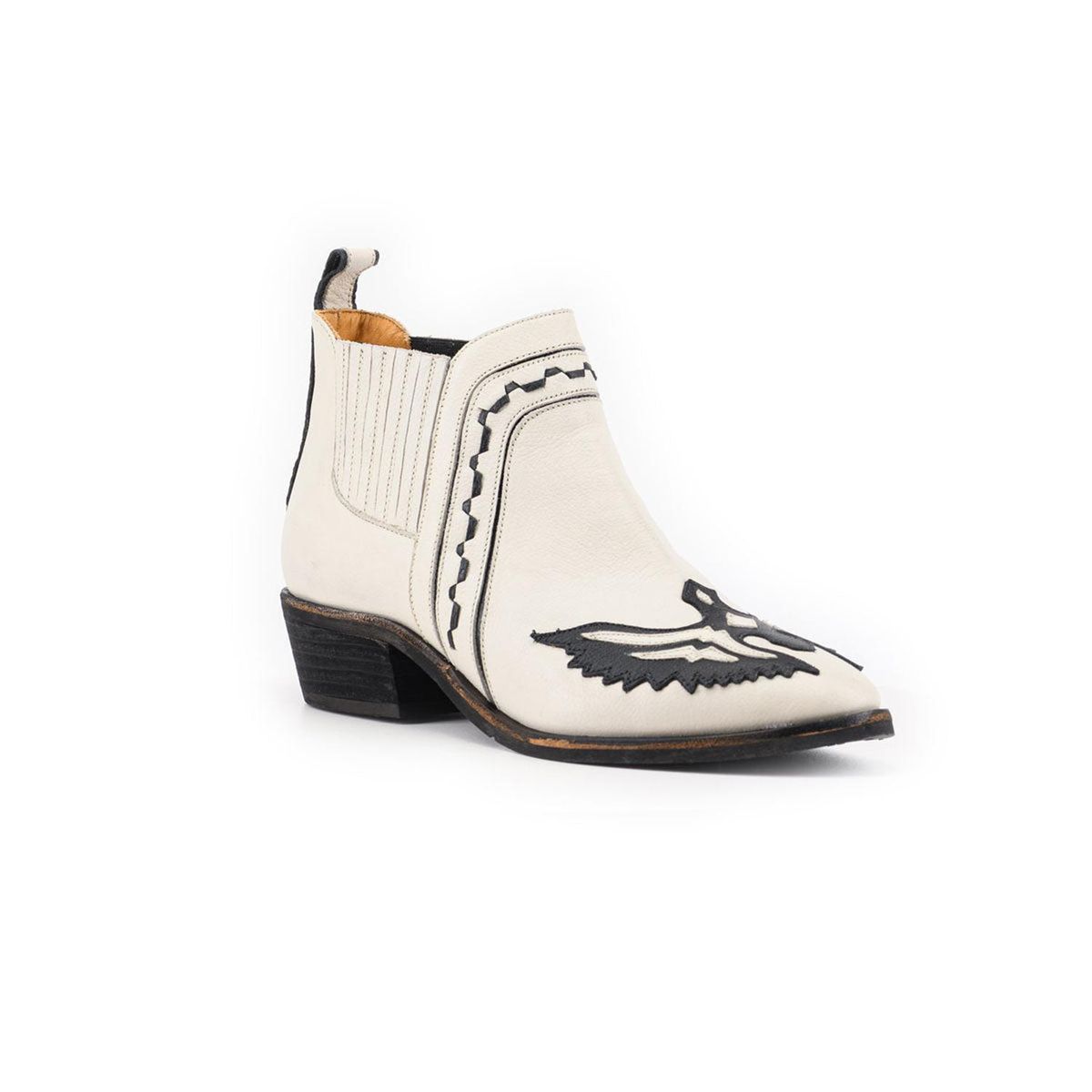 VANESSA GIL - BOTIN DE CUERO MILENA CREMA