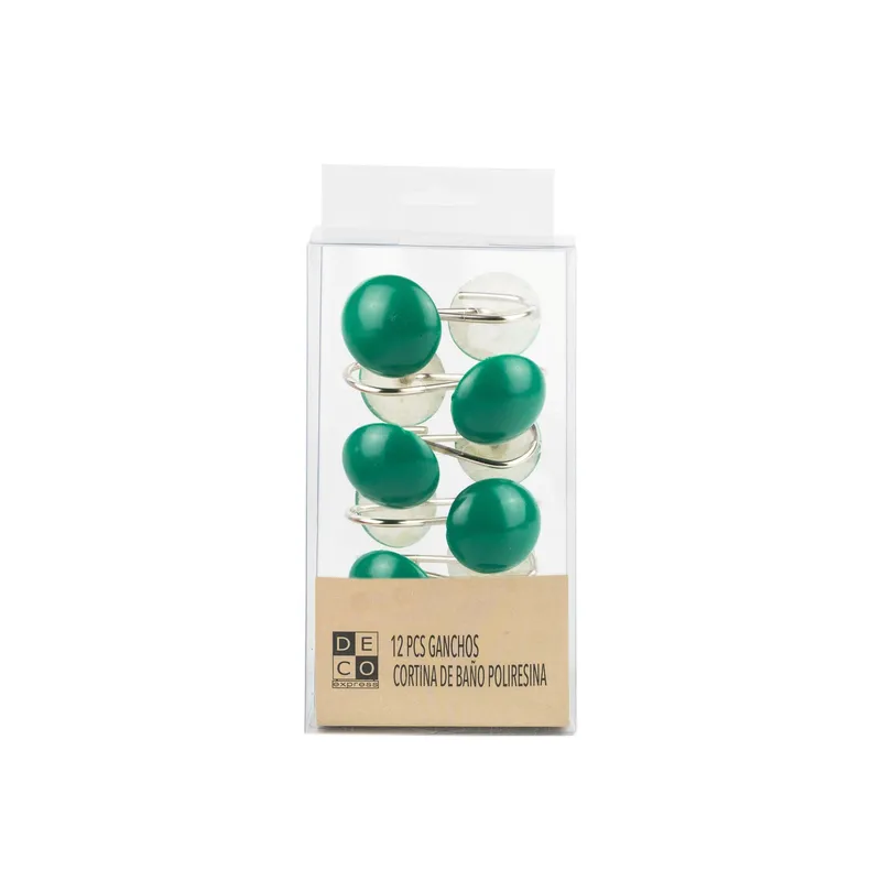 DECO EXPRESS - Set Ganchos Poliresina Verde