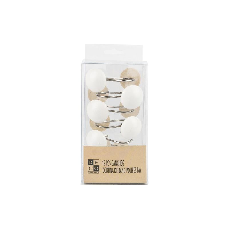 DECO EXPRESS - Set Ganchos Poliresina Blanco